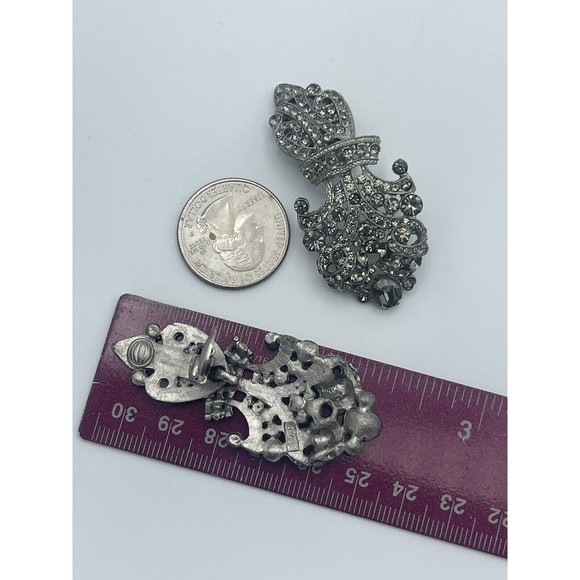 Vintage Tara Statement Hindged Bling Earrings - Picture 9 of 9